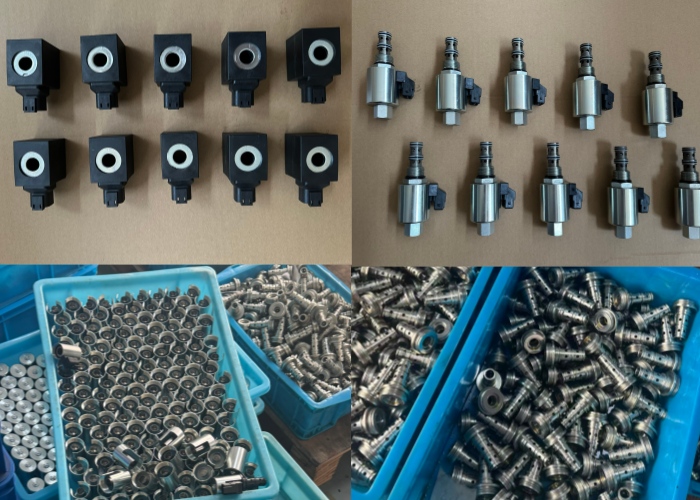 ifeng Auto Parts factory workshop, manufacturing hydraulic solenoid valves for construction machinery and excavators